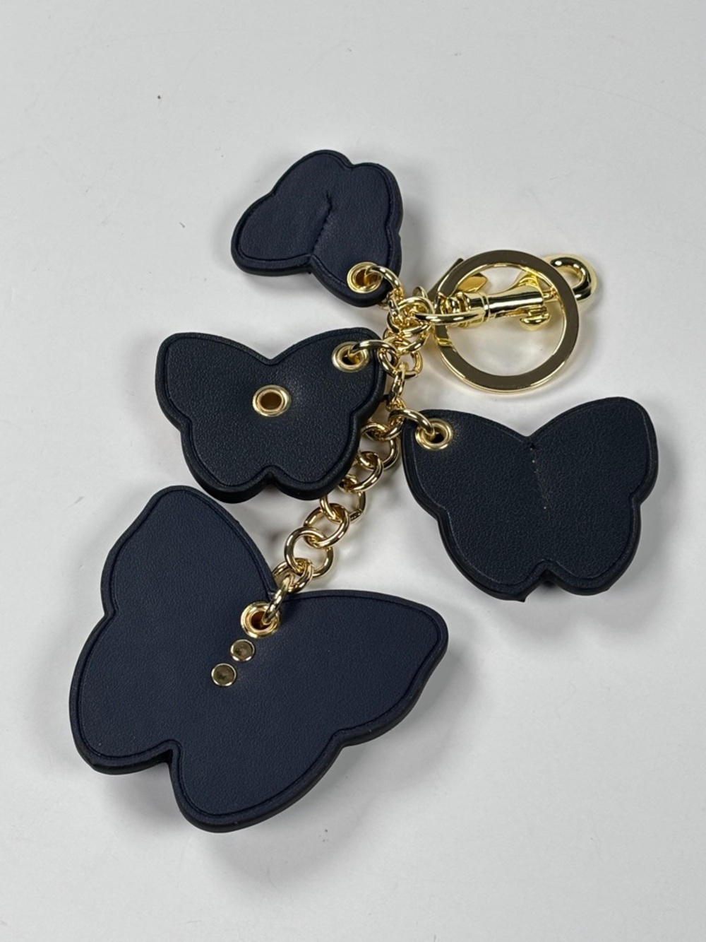 Butterfly Charm Keychain Bag Pendant - Black & Light Blue. Unbranded. - Picture 2 of 3